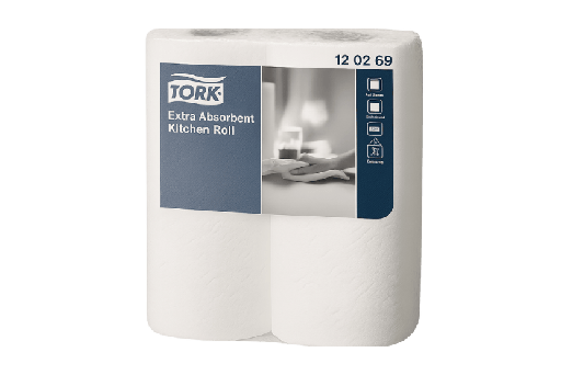 [1519925244] Tork® Extra Absorberende Keukenrol 2-laags 12x15,4m Wit Premium (120269) 12st