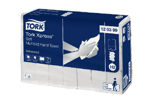 [1519925246] Tork Xpress® H2 Zachte Multifold Handdoeken 2-laags 21x136 vellen Absorberend Wit (120399) 21st